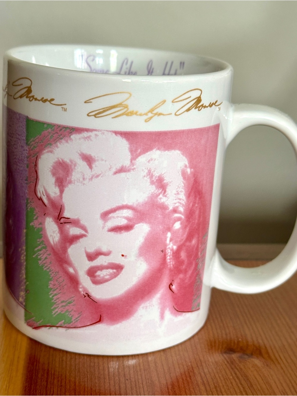 Vintage Marilyn Monroe Estate - Pink Pop Art Ceramic Mug - Some Like It Hot